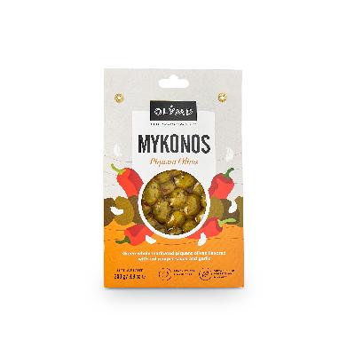 Olymp pikantní zelené olivy s chilli paprikou a česnekem vakuované 250 g