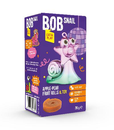Šnek BOB ovocné rolky jablko-hruška s hračkou 