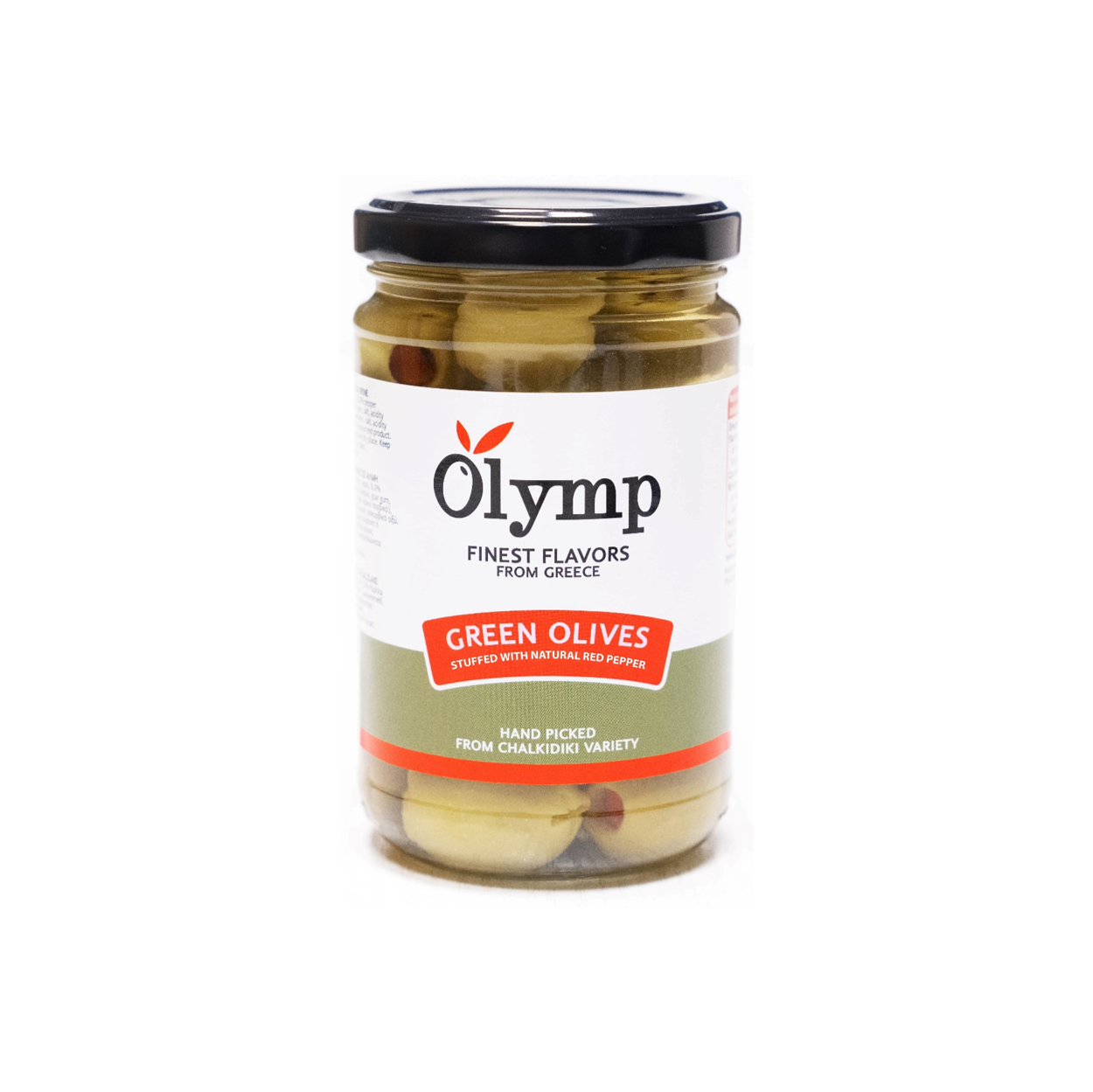 Olymp green olives stuffed with red pepper